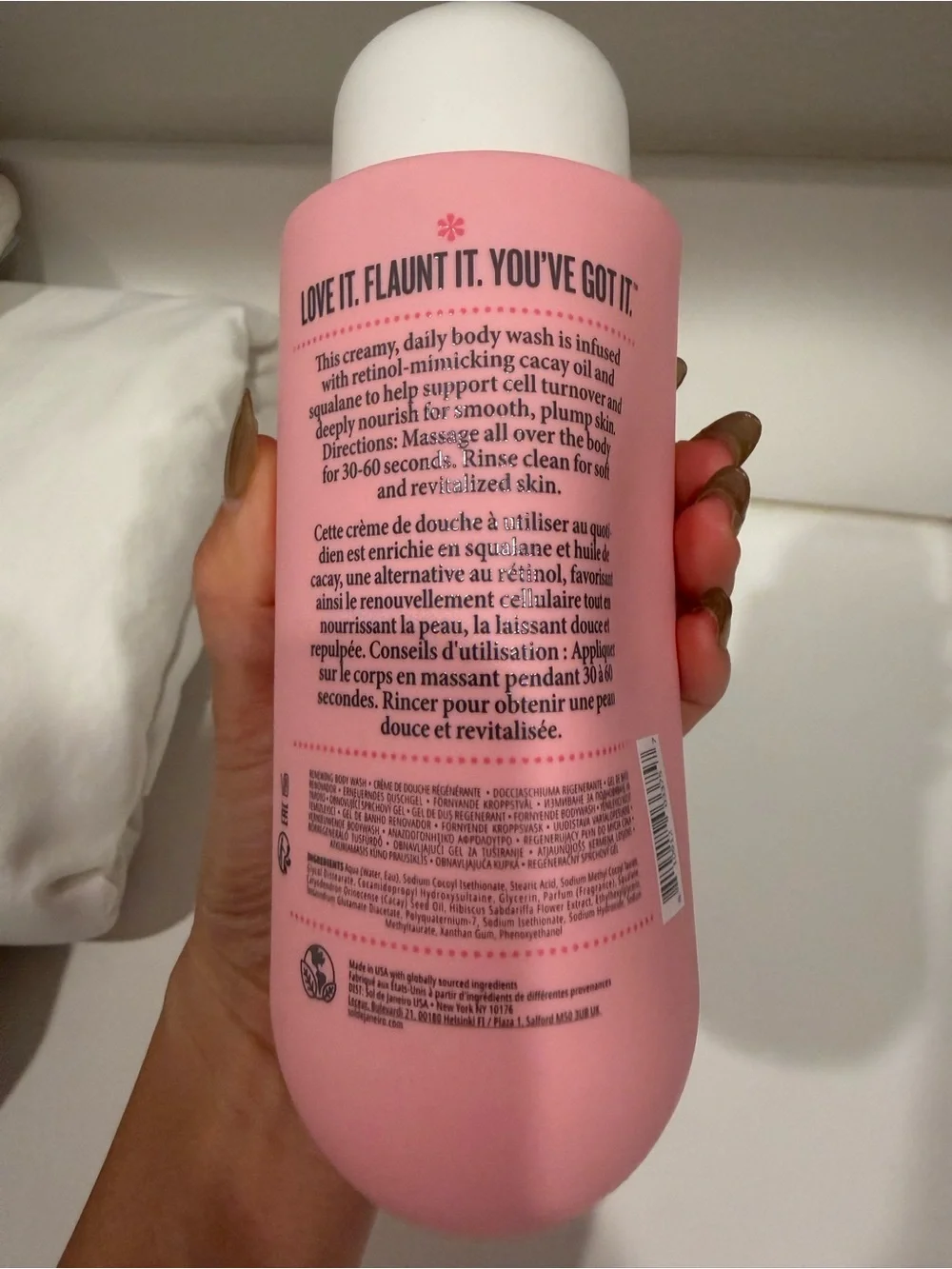 Sol de Janeiro Beija Flor Elasticizing Body Wash - Pink with White Cap